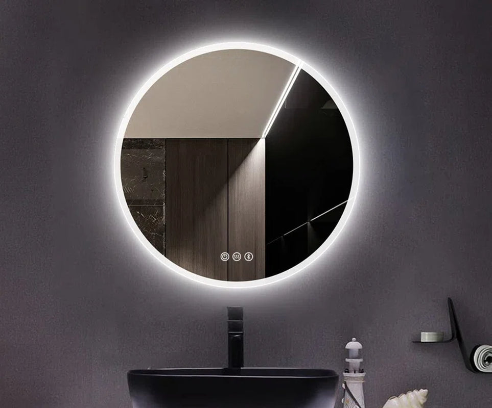 Epperly Led-Round-Bathroom-Mirror/ Led-Mirror/ Defogging/ Bluetooth Speakers/ Dimmable/ Color Adjustable